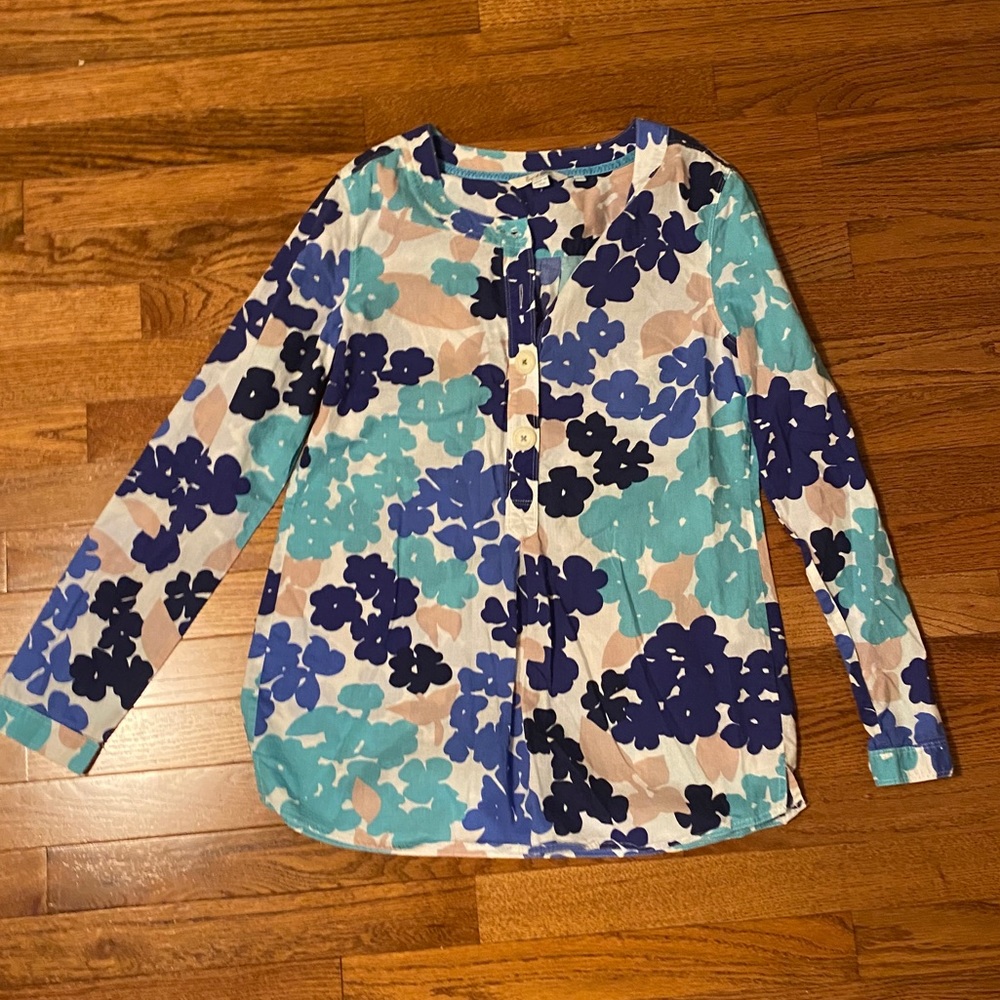 Boden shirt flowers long sleeve size 6